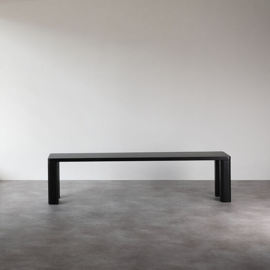 Corner Bar medium black satin ash bench